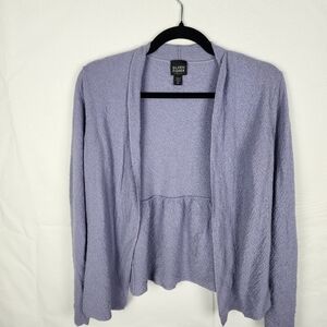 Eileen Fisher Italian Yarn Wool Blue Purple Open Cardigan Textured Size PM‎